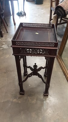 Lot 1249 - Chippendale style occasional table with galleried top