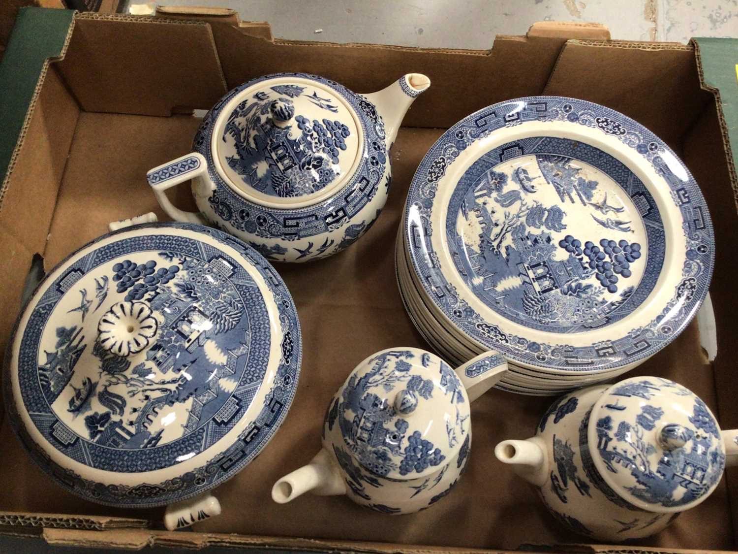 Lot 732 - Wedgwood Willow pattern dinner service