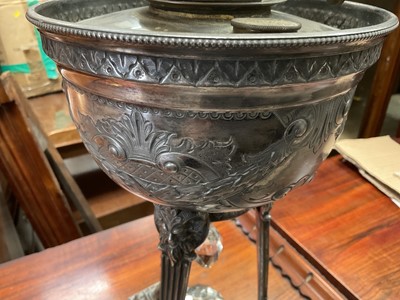 Lot 171 - Belgian silver plated oil lamp