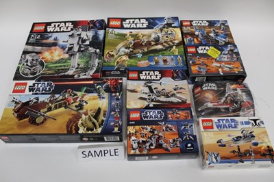 Lot 1814 - Collection of Star Wars toys including Lego sets, figures and machine.  Construction kit etc.