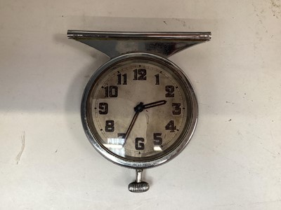 Lot 1945 - Bentley Flying B Mascot from a MKVI or R Type, together with a chromium plated mascot of a winged nymph and a car clock (3)