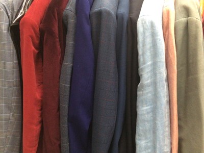 Lot 947 - Selection of good quality Gentlemen's Jackets, velvet, linen, wool, cotton.  Makes include Trotter and Dean, Samuel Windsor, Magee, Daks and tailor made.  Large sizes.