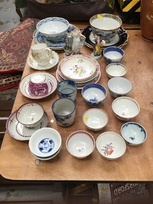 Lot 453 - Collection of 18th and later English porcelain together with German porcelain figures and other items.