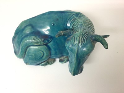 Lot 122 - Unusual 19th century Chinese turquoise glazed model of a water buffalo
