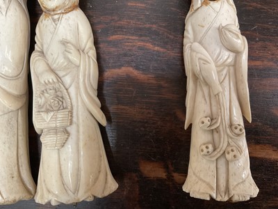 Lot 279 - Three Chinese carved bone figures