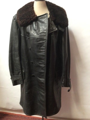 Lot 2069 - Vintage German leather long coat