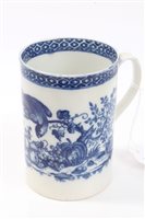 Lot 320 - 18th century Caughley blue and white mug with...