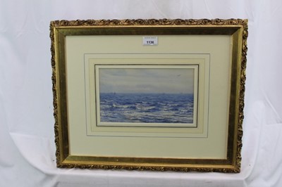 Lot 1136 - Henry Moore (1831-1895) watercolour - The Open Sea, signed and dated 1889, 15cm x 25cm, in glazed gilt frame