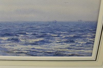 Lot 1136 - Henry Moore (1831-1895) watercolour - The Open Sea, signed and dated 1889, 15cm x 25cm, in glazed gilt frame