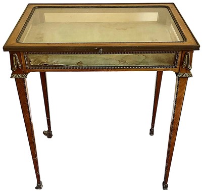 Lot 1404 - 19th century Continental walnut glazed bijouterie table.