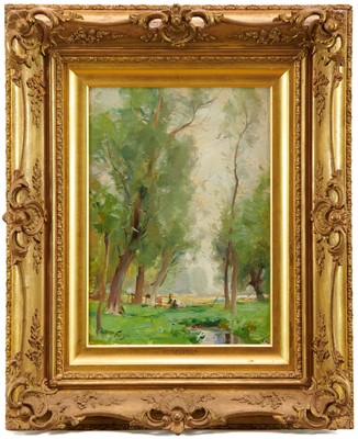 Lot 1085 - William Miller Frazer (1864-1961) oil on canvas board, Huntingdonshire.