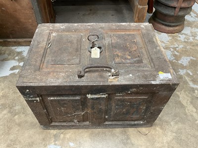 Lot 1304 - Antique cast iron safe