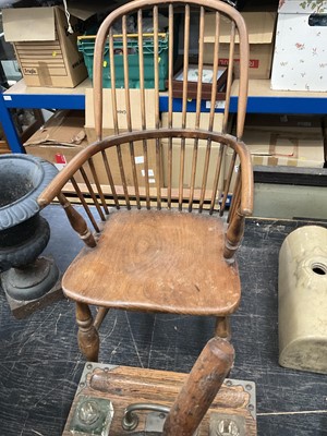 Lot 146 - Miniature stick back chair and other wooden items