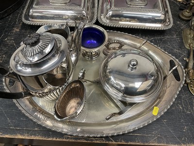 Lot 147 - Collection of silver plate and glass decanters