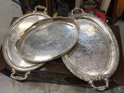Lot 95 - Three large silver plated trays