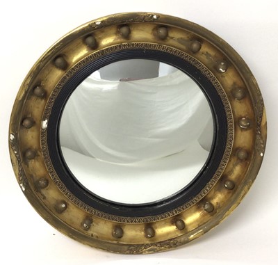 Lot 1455 - Regency style gilt convex wall mirror