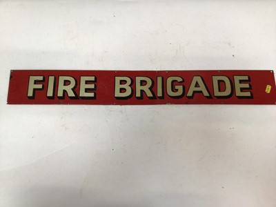 Lot 725 - Vintage hand painted Fire Brigade sign, 79 x 11cm