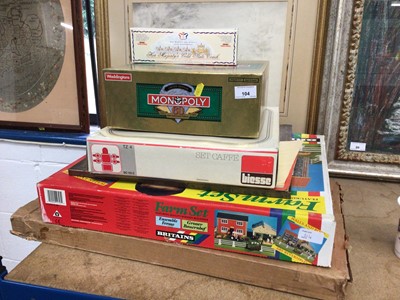 Lot 104 - Sundry items, including a Britains farm set, Matchbox model of the State Coach, etc