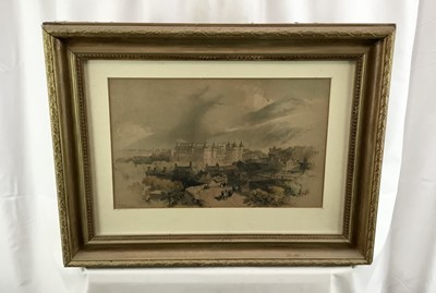 Lot 87 - James Duffield Harding (1798-1863) coloured lithograph - The Palace of Holyrood, 27cm x 42cm, in glazed gilt frame