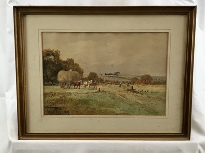 Lot 70 - Thomas Pyne (1843-1935) watercolour - harvest scene, signed and dated 1895
