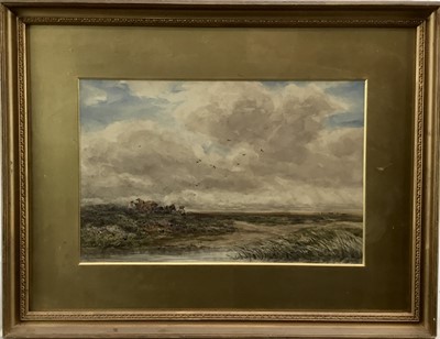 Lot 86 - James Orrock (1829-1913) watercolour - carting sand, 33cm x 21cm in glazed gilt frame