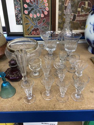 Lot 109 - Good pair of 19th century cut glass goblets, together with other 19th century glassware