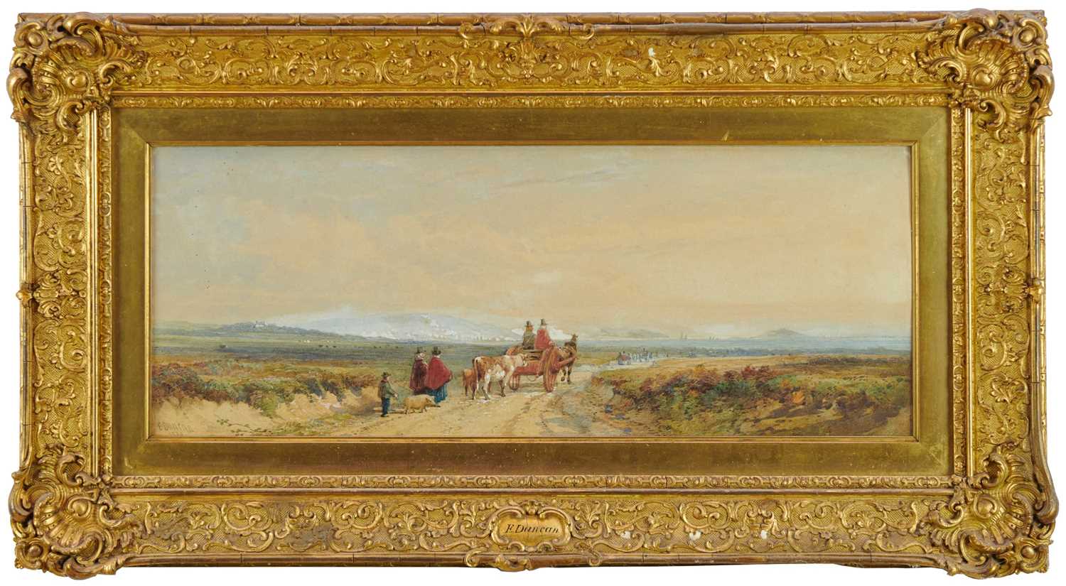 Lot 1083 - Edward Duncan (1803-1882) watercolour, going to market, signed and dated 1859.