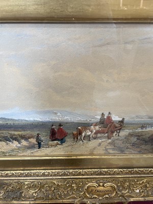 Lot 1083 - Edward Duncan (1803-1882) watercolour, going to market, signed and dated 1859.