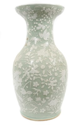 Lot 161 - 19th century Chinese celadon glazed vase