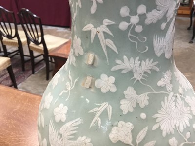 Lot 161 - 19th century Chinese celadon glazed vase