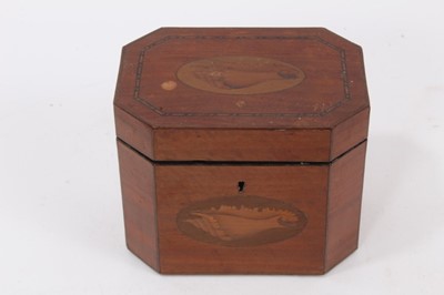 Lot 731 - Georgian style inlaid satinwood tea caddy