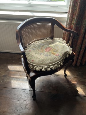 Lot 1412 - 19th century mahogany caned side chair.