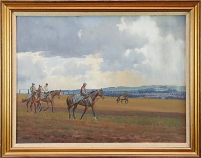 Lot 993 - *Neil Cawthorne (b. 1936) oil on canvas, 'Third Lot, Warren Hill', signed and dated ‘89, 44cm x 59cm, in gilt frame