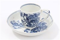 Lot 337 - 18th century Lowestoft blue and white coffee...