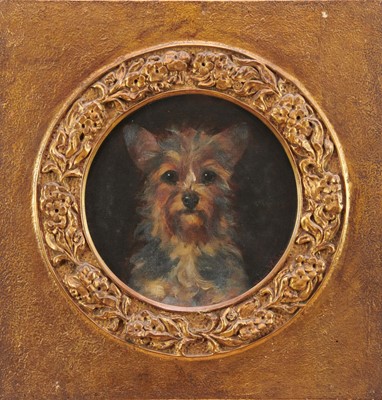 Lot 1090 - Robert Walker (19th century) oil on canvas, portrait of a terrier, signed.