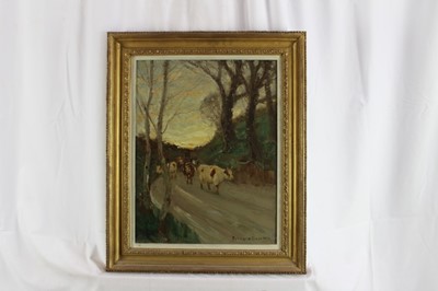 Lot 1062 - Patrick Downie (1854-1945) oil on canvas - The End of the Day, signed, 45.5cm x 35.5cm in gilt frame