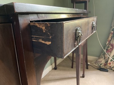 Lot 1487 - George III style mahogany sideboard.