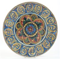 Lot 339 - 19th century Italian Majolica charger with...