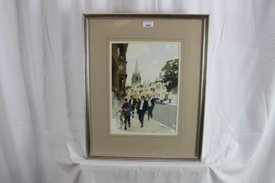 Lot 1068 - John Yardley (b. 1933) watercolour, Oxford street.