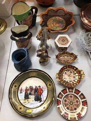 Lot 304 - Four pieces of Royal Crown Derby Imari pattern china, two Royal Doulton character jugs, other ornaments and ceramics