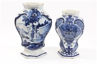 Lot 341 - Two 18th century Dutch Delft blue and white...