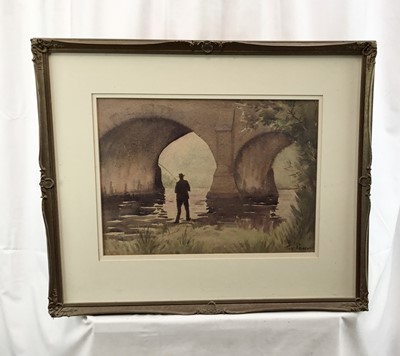 Lot 76 - Joy Parsons (20th century), watercolour - fisherman, signed, 43cm x 31cm in glazed frame