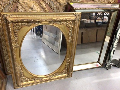 Lot 1191 - Group of four various wall mirrors including one with ornate gilt frame, one white painted frame and two others