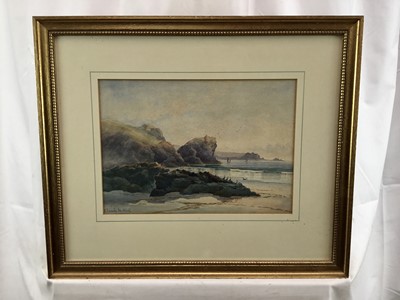Lot 73 - Claude Hart (19th century), waterclour - cormorants on the shore, signed, 24cm x 34cm, in glazed gilt frame