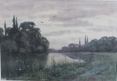 Lot 1014 - Robert Winchester Fraser (1872-1930) watercolour, On the Ouse, signed, 26cm x 36cm, in glazed gilt frame