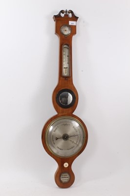 Lot 622 - Regency banjo barometer by R Bone, Fakenham.