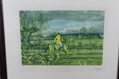 Lot 171 - *Sir Alfred Munnings (1878-1959) signed print - Huntsman and Hounds, published by Frost & Reed 1929, 63cm x 77cm, in glazed oak frame