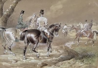 Lot 110 - Thomas Hiller Mew (late 19th century) watercolour of a hunt, signed.