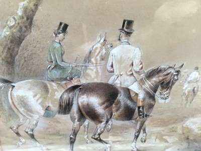 Lot 110 - Thomas Hiller Mew (late 19th century) watercolour of a hunt, signed.