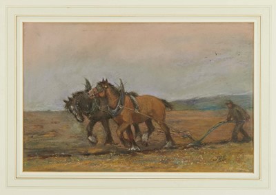 Lot 1089 - Jane Bennett Constable (b. 1865) pastel, "Evening Labour", initialled, labels verso, 30cm x 46cm, in glazed gilt frame